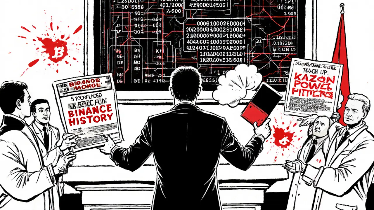 A man is caught by tax authorities for illegal crypto use, with blockchain transactions displayed in court.