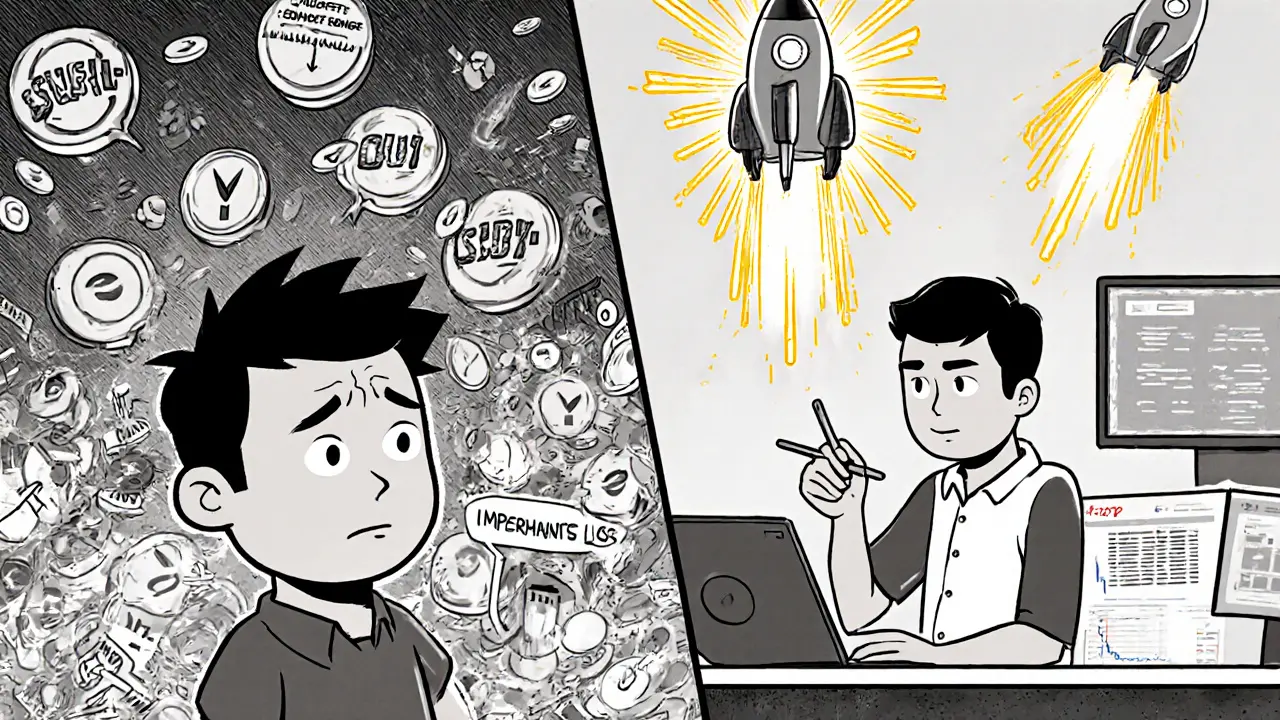 A beginner struggles with liquidity ranges while an expert earns rewards with precision.