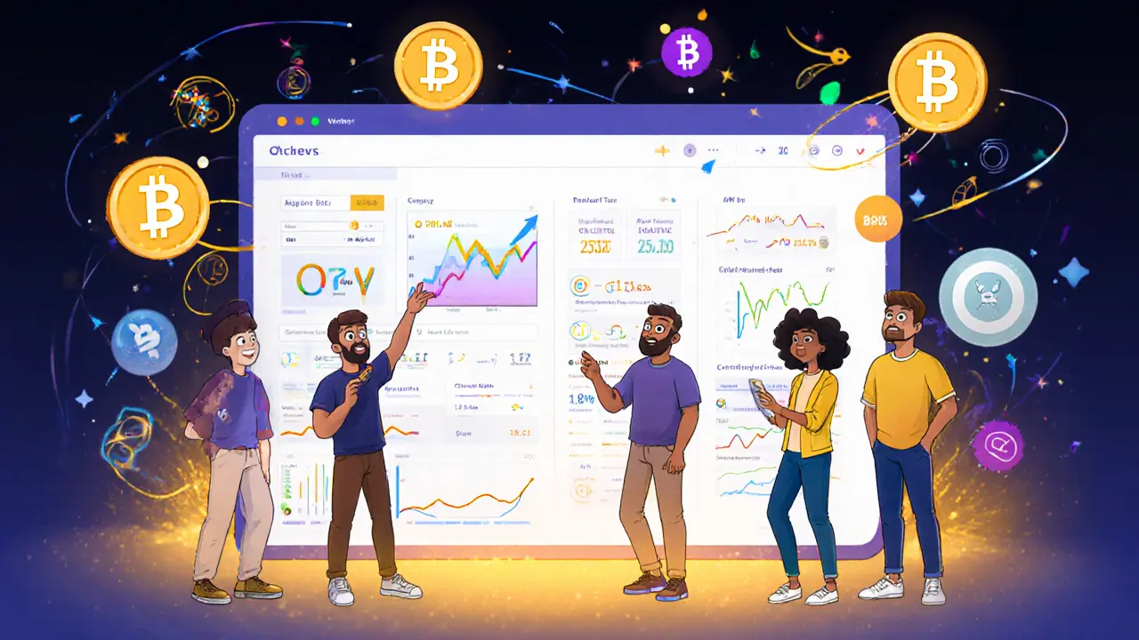Users interacting with ArcherSwap’s interface, staking tokens and viewing APY rates.