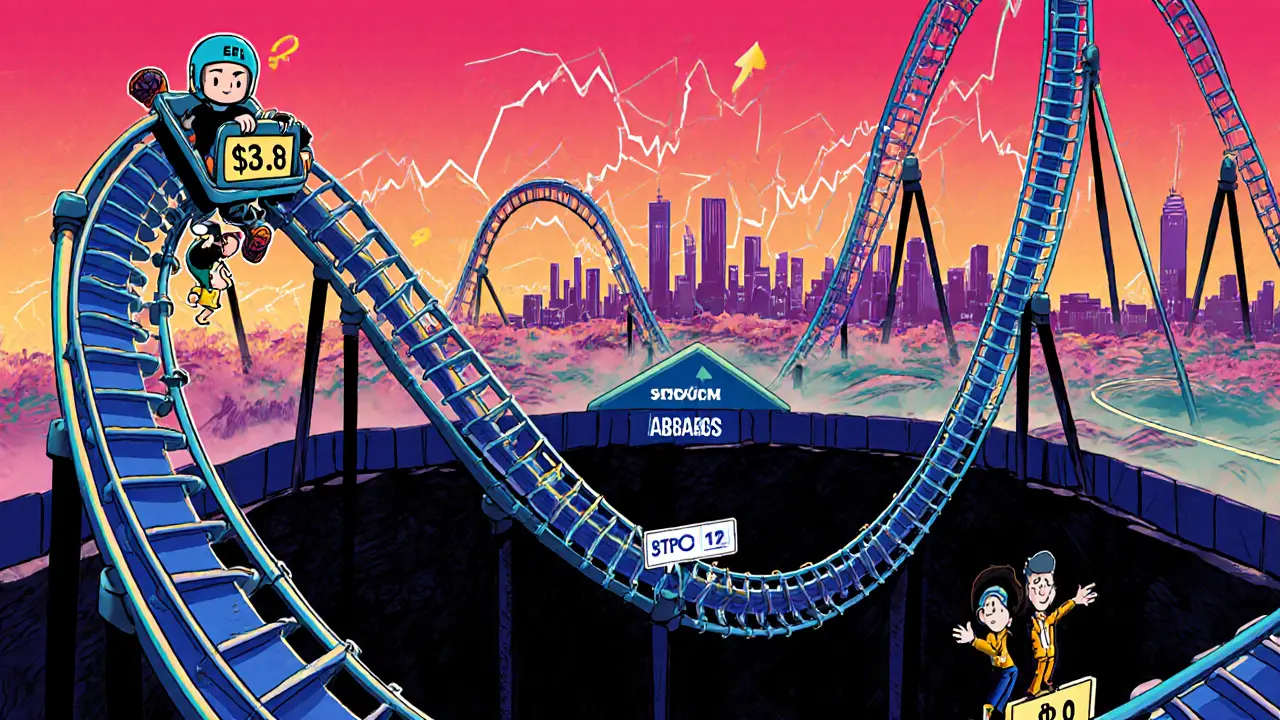 A rider on a crypto price rollercoaster plummets from .81 to <h2>Is Sturdy safe?</h2>.02, while conflicting price signs argue below.