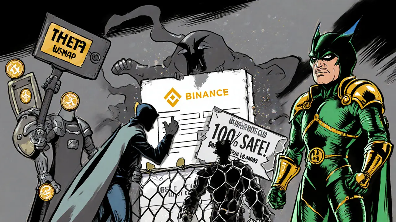 Trust Wallet and Theta Wallet protected from a glitchy ThetaSwap impostor, with Binance and KuCoin as guardians.