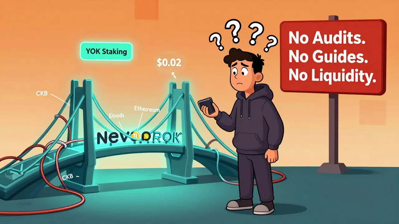 A confused user struggling to bridge assets to Nervos Network with no guides and no liquidity.