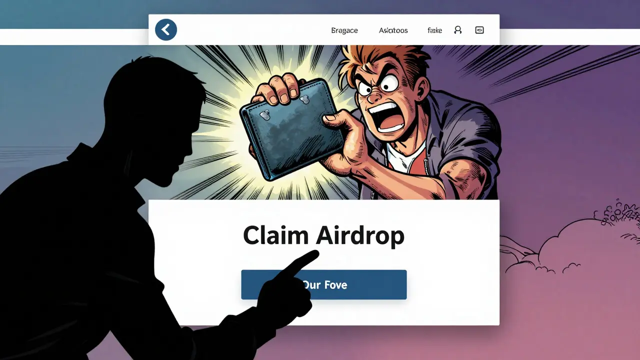 Scammer stealing private keys from fake airdrop phishing attempt