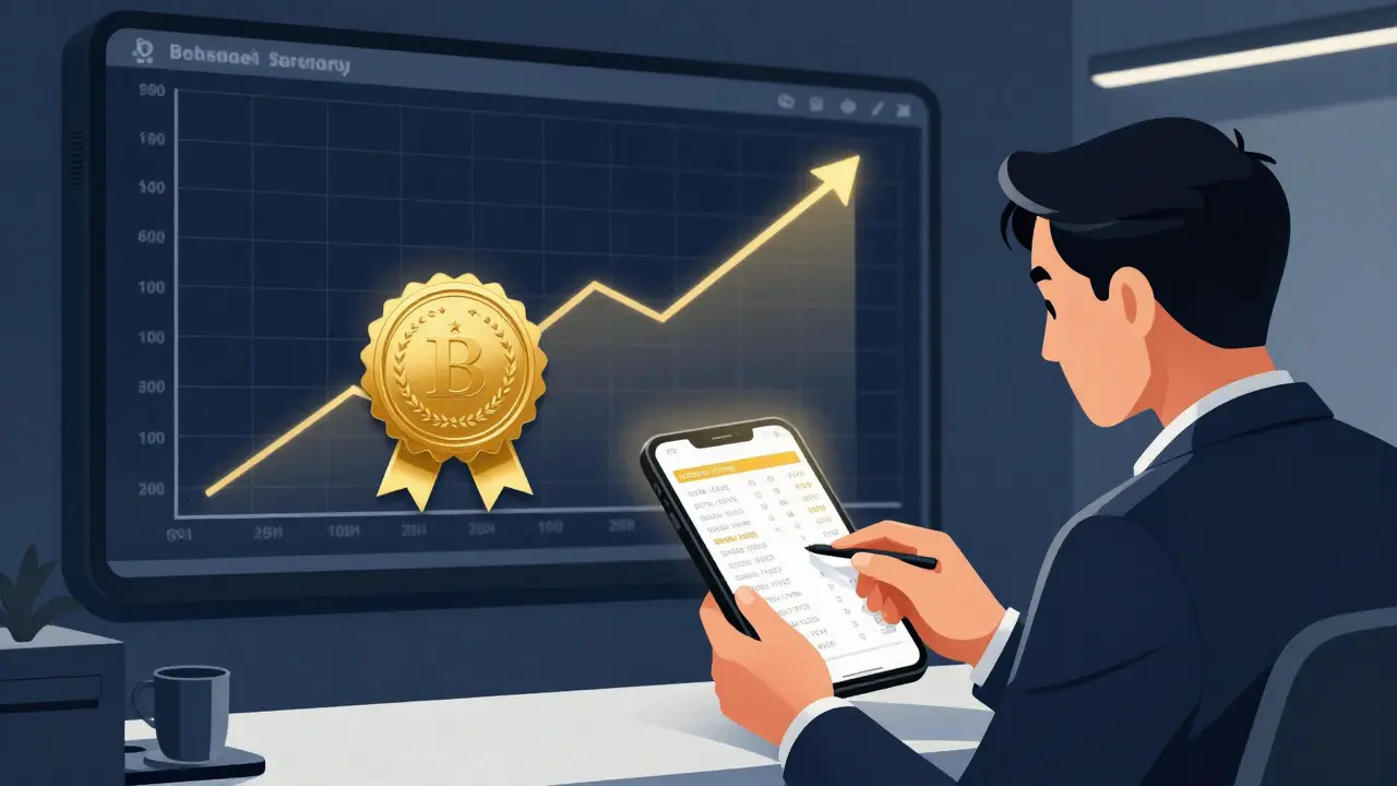 Investor verifying a crypto contract address in a professional brokerage setting.