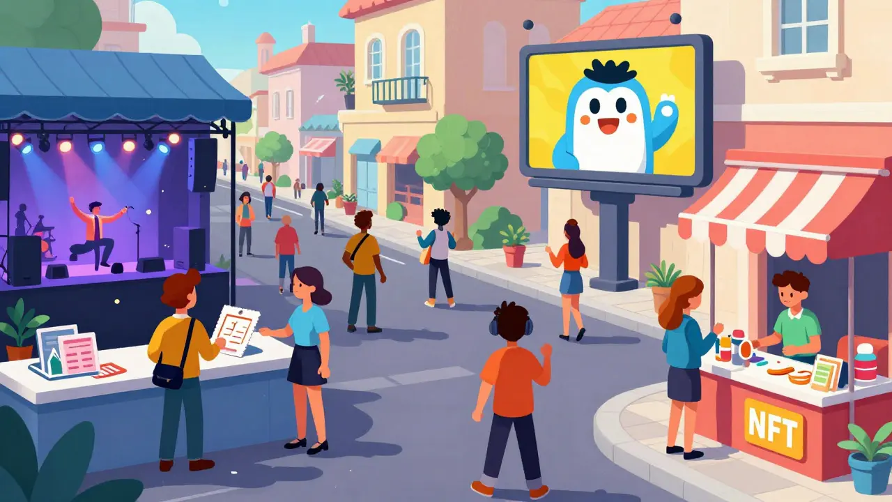 Avatars monetizing virtual land through events and ads