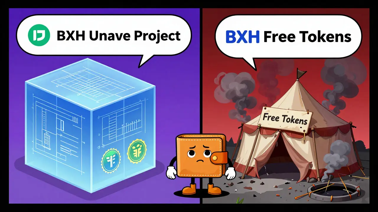 Comic comparison of transparent legit projects vs shady scams