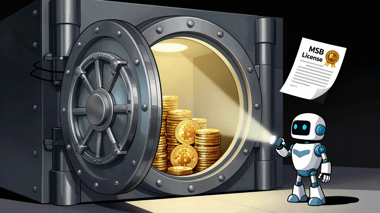 Secure vault with MSB license and robot guard