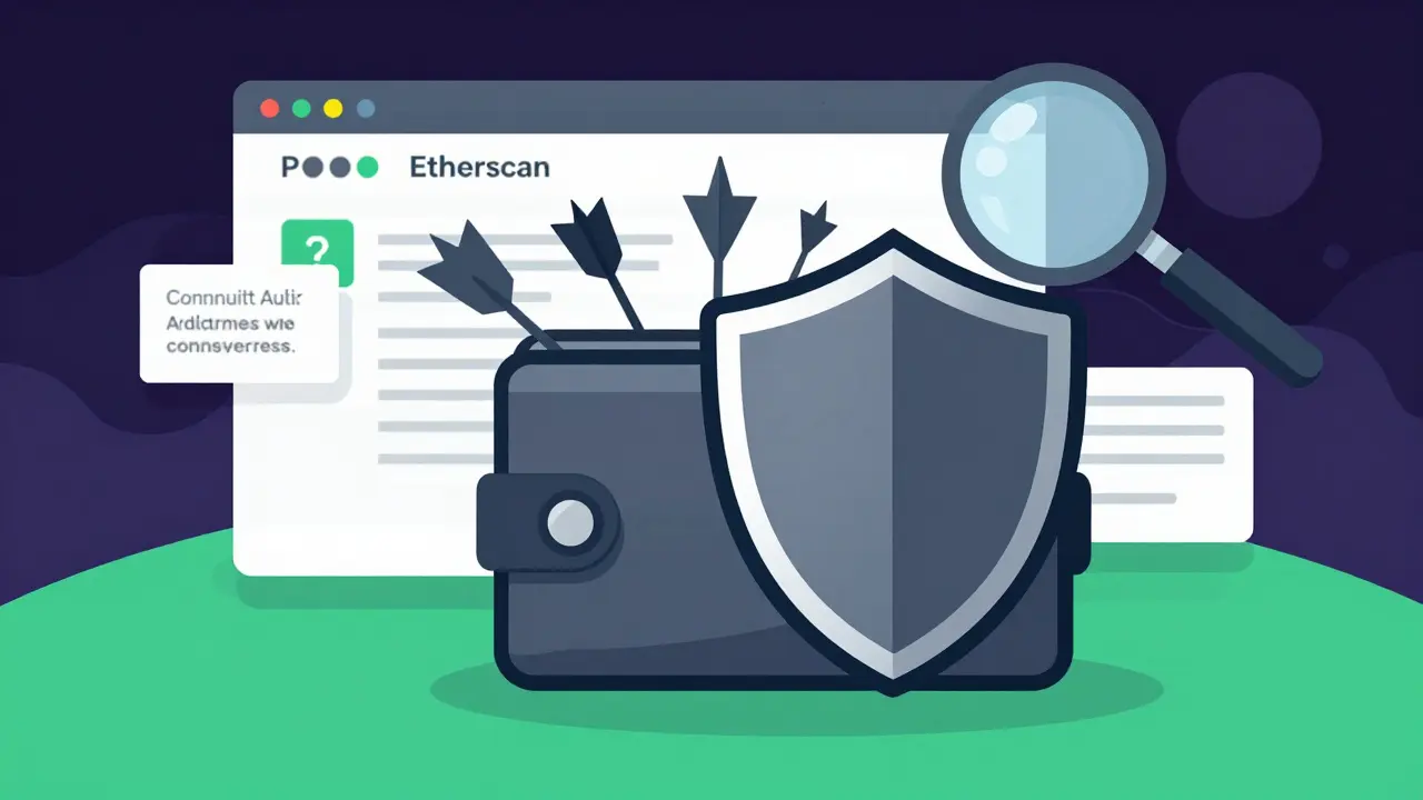 Wallet hero defending against phishing attacks with verification tools.