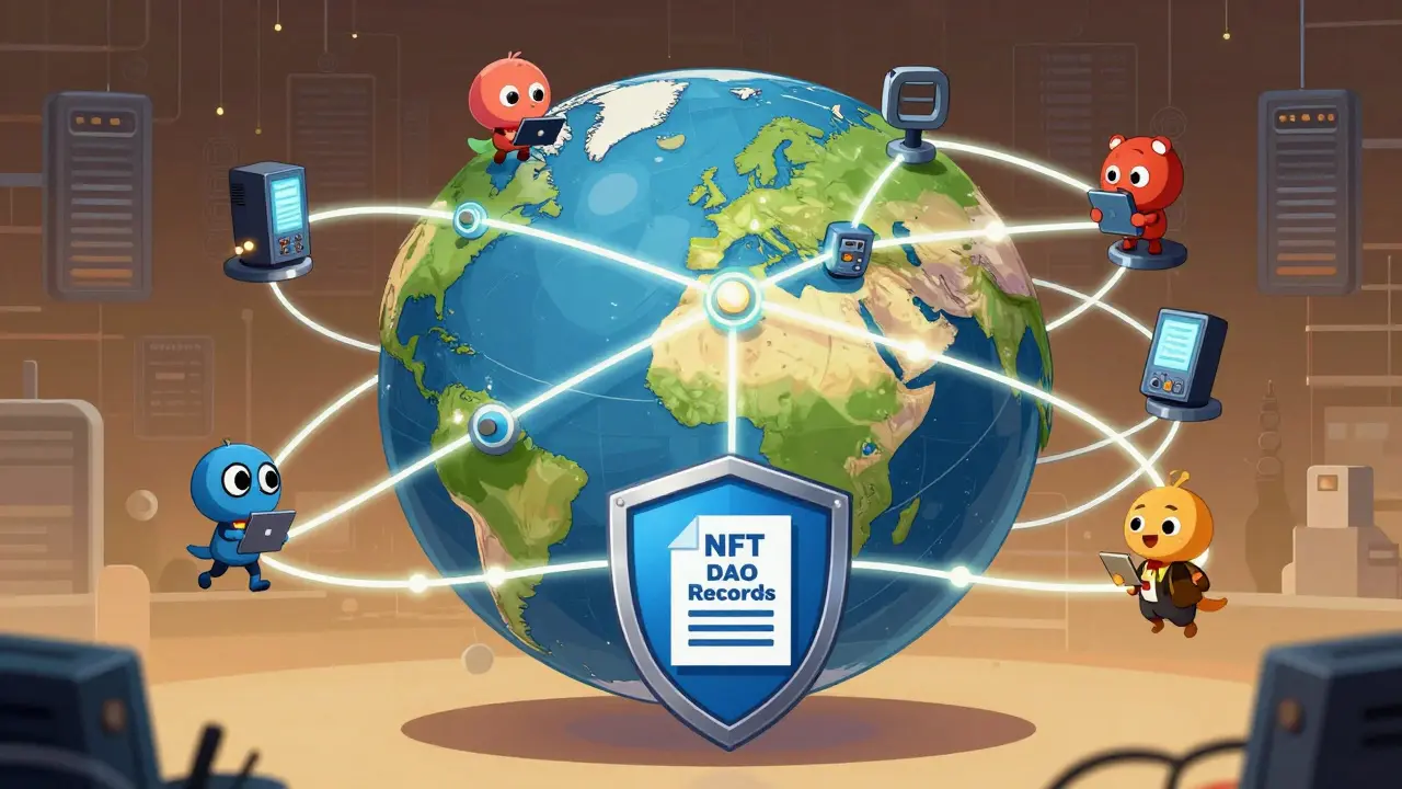 Global decentralized network protecting NFTs and DAO records from censorship