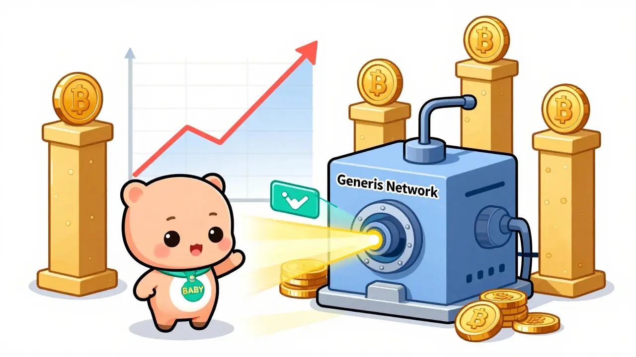 Illustration depicting BABY token utility and network rewards
