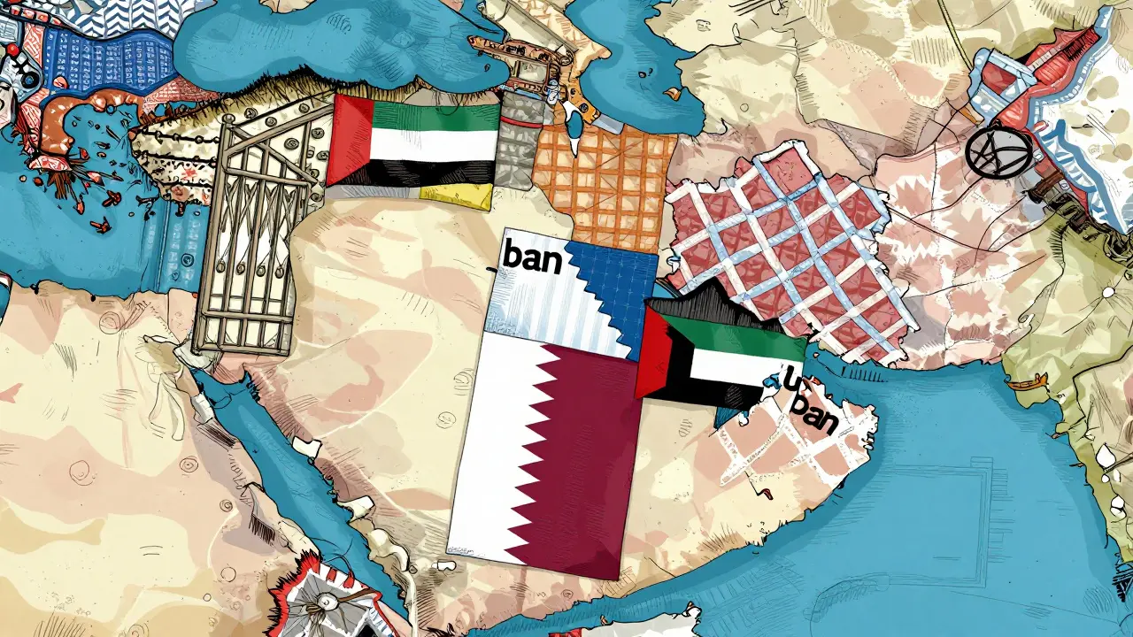 Map of GCC countries as patchwork quilt of regulations