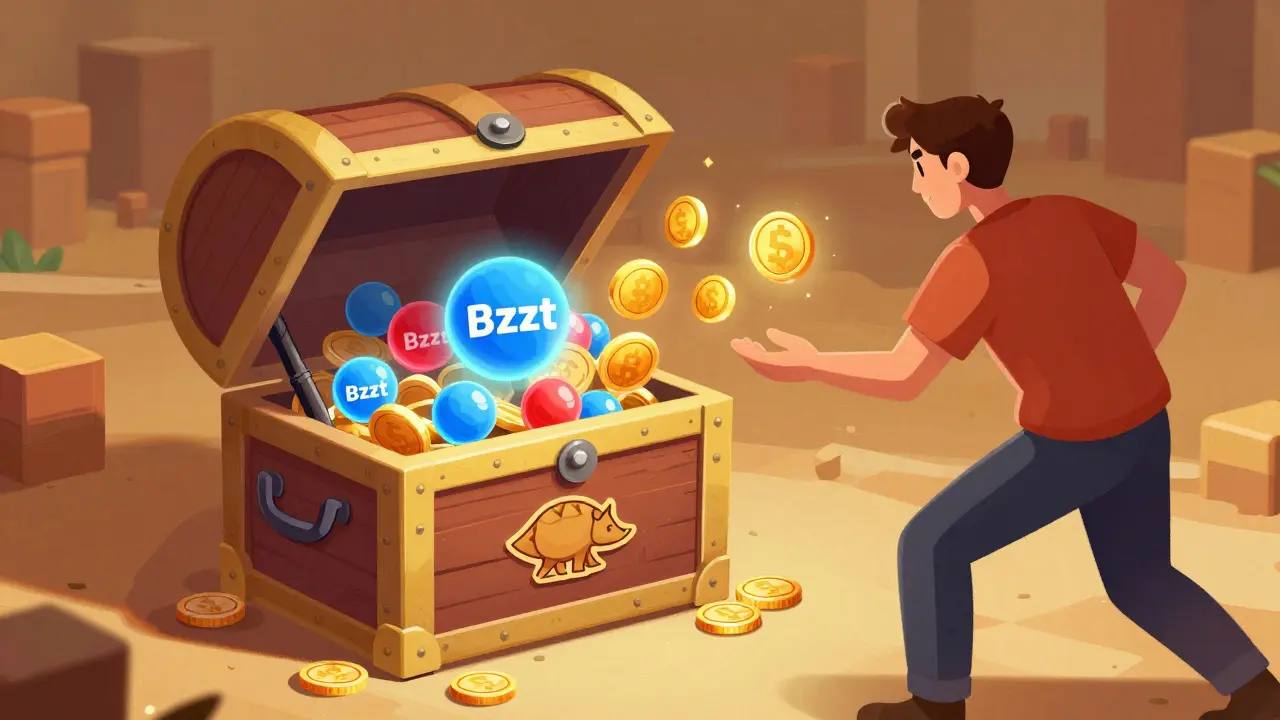 User depositing tokens into a mining chest to earn rewards
