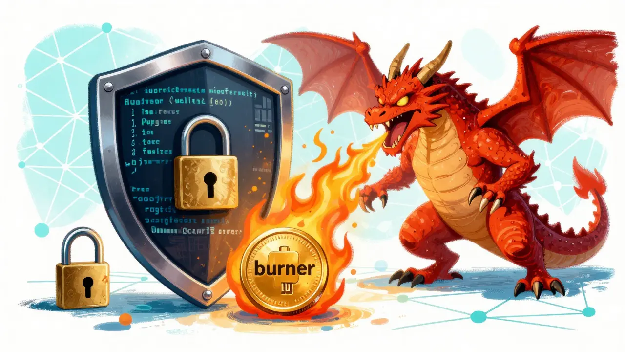 Burner wallet protected by security shield from crypto scams