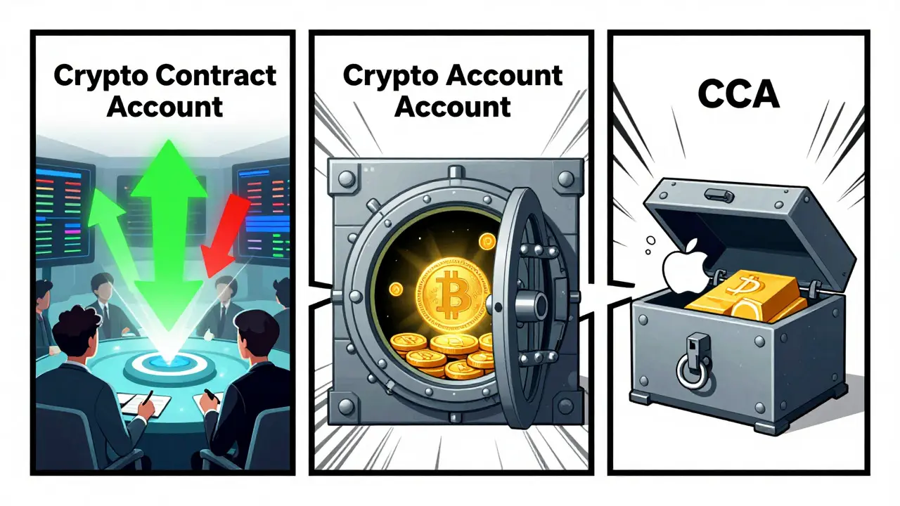 Diagram showing three interconnected trading accounts