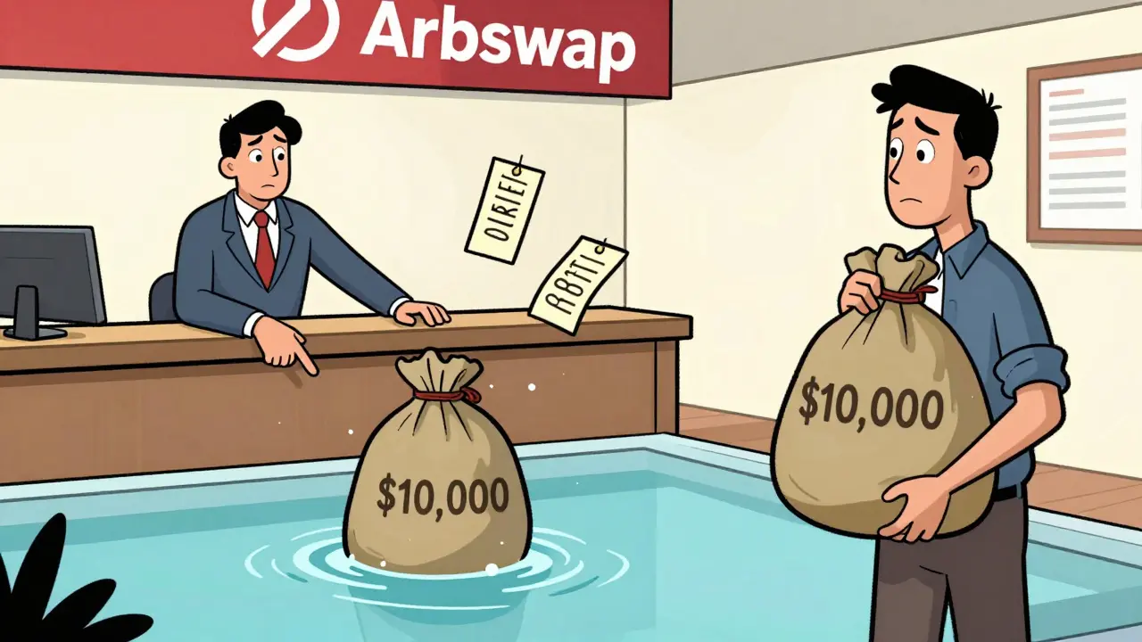 Illustration showing high slippage risk with shallow liquidity pool
