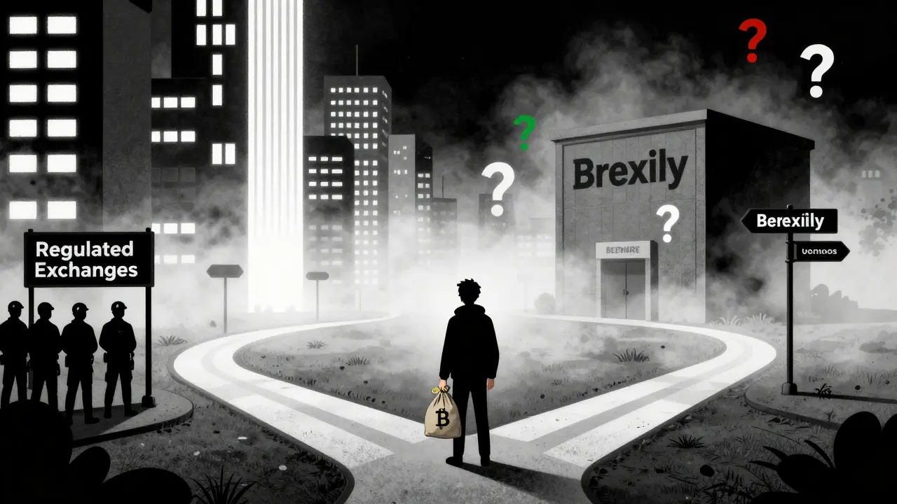 Illustration comparing regulated exchanges with the ambiguous status of Brexily