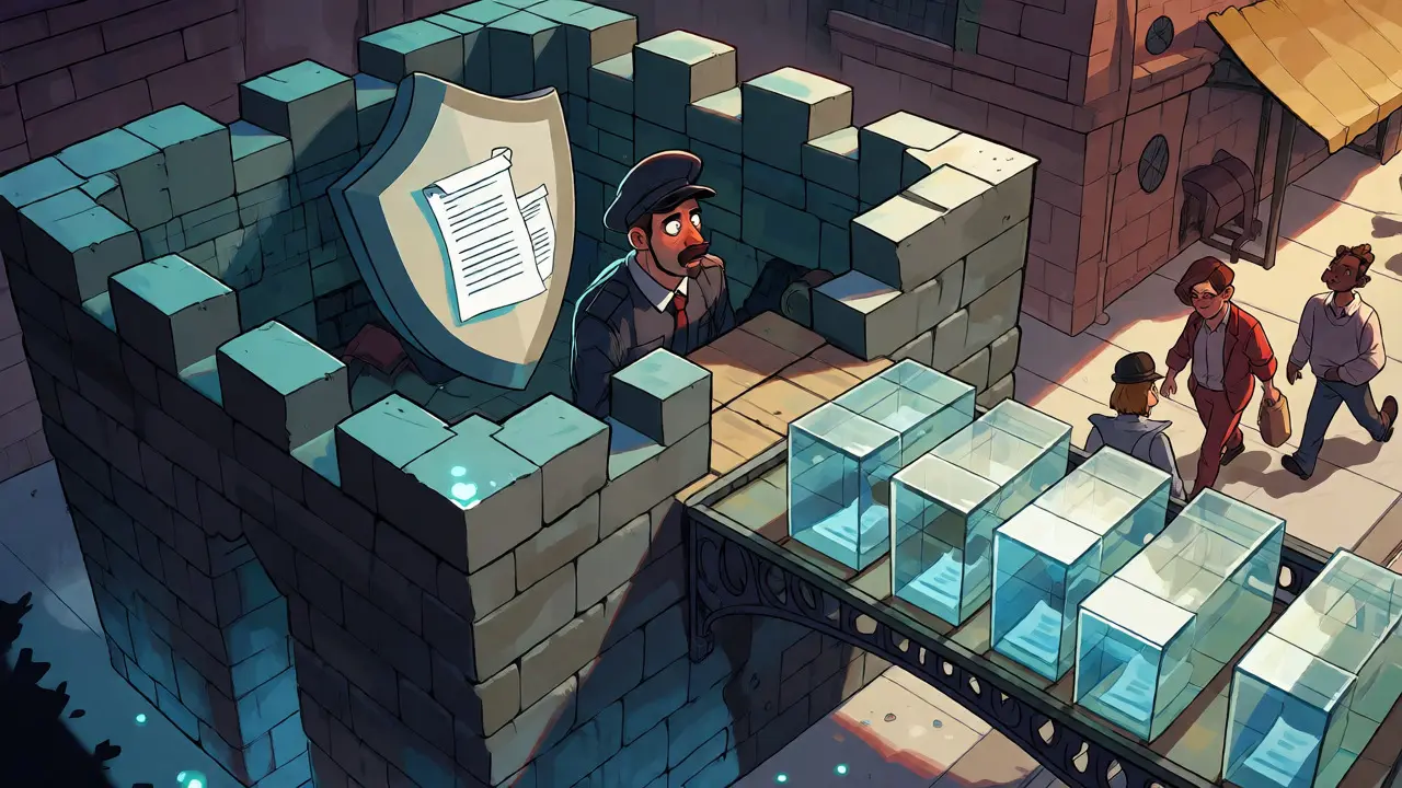 Fortress protecting data versus transparent public blocks.