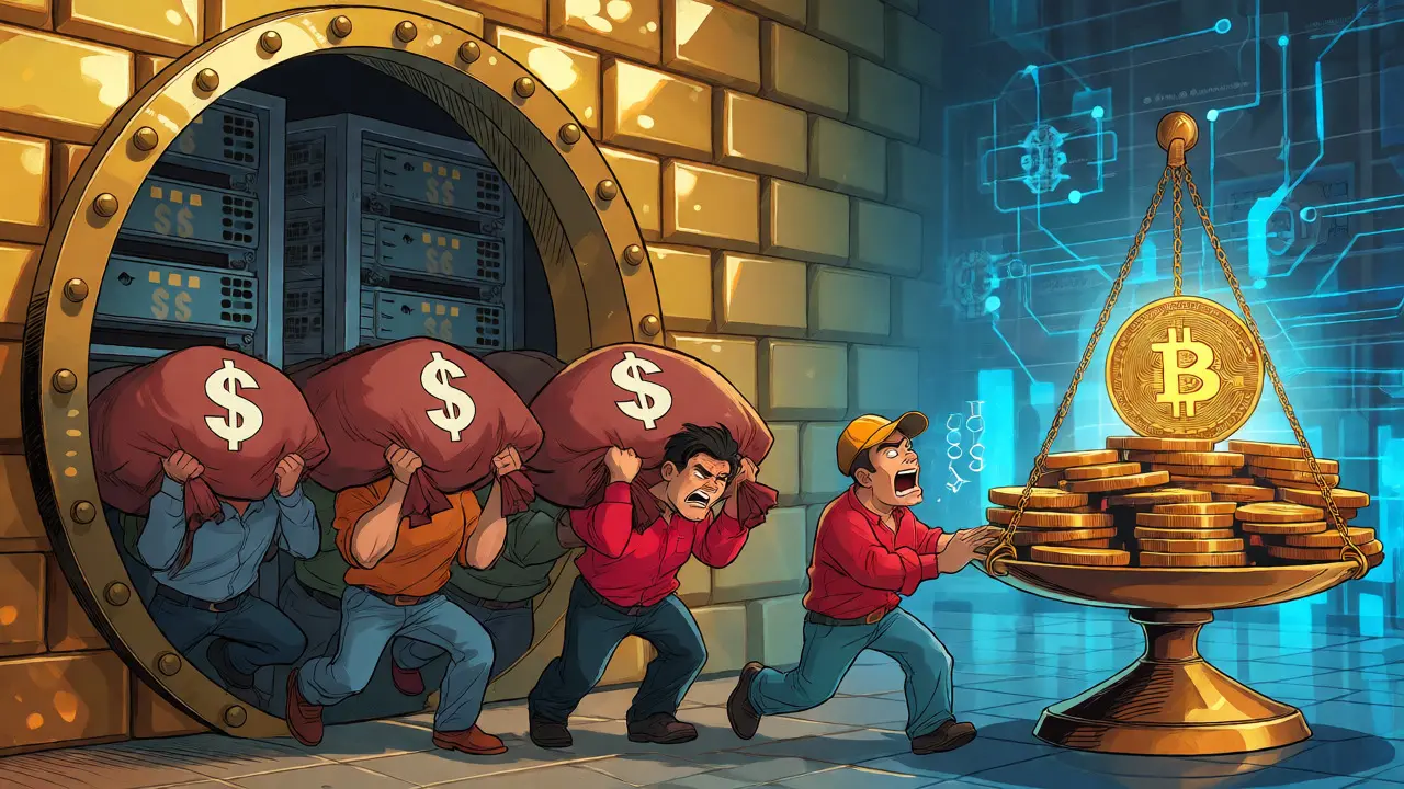 Illustration of heavy capital costs balancing against digital assets